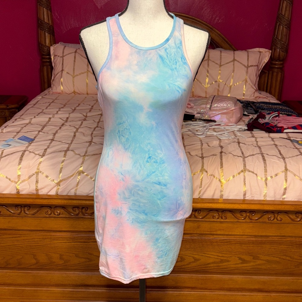 Pastel Tie-Dye Mini Dress